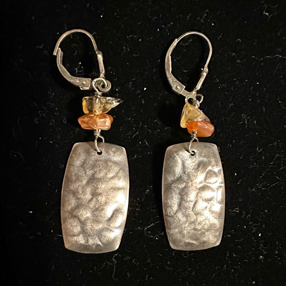 Silpada Earrings Sterling & Carnelian‎ Dangle W0887